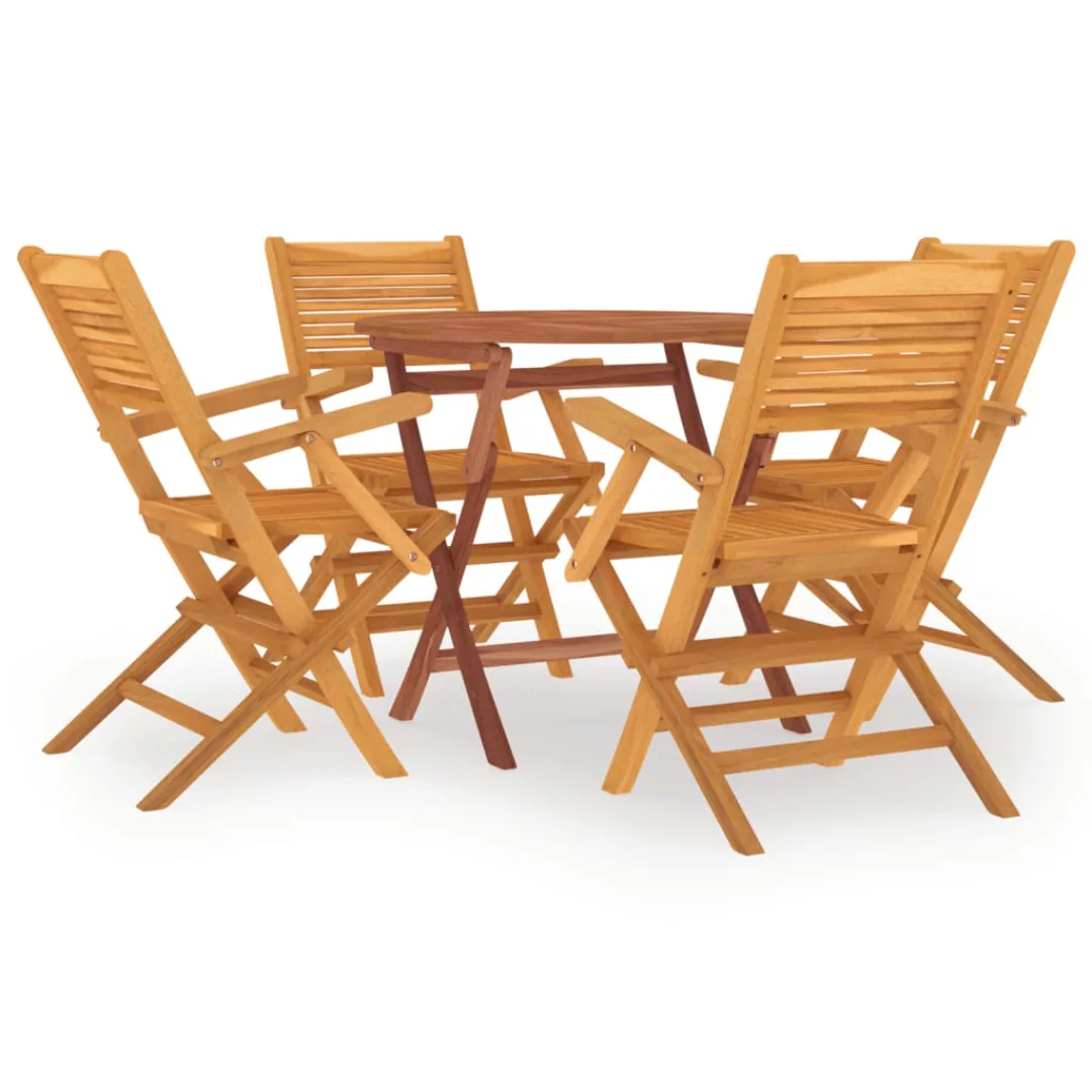 Vidaxl 5-tlg. Garten-essgruppe Massivholz Teak günstig online kaufen