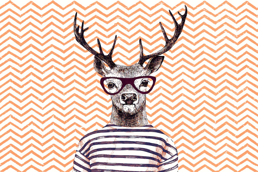 A.S. Création Leinwandbild "Modern Deer 2 - Wandbild Braun Orange Keilrahme günstig online kaufen