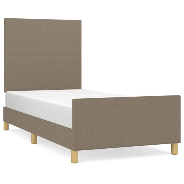 vidaXL Bett, Bettgestell ohne Matratze Taupe 100x200 cm Stoff günstig online kaufen