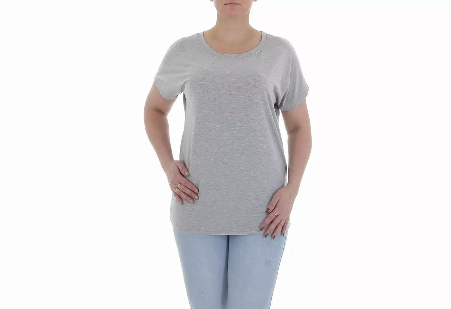 Ital-Design T-Shirt Damen Freizeit T-Shirt in Grau günstig online kaufen