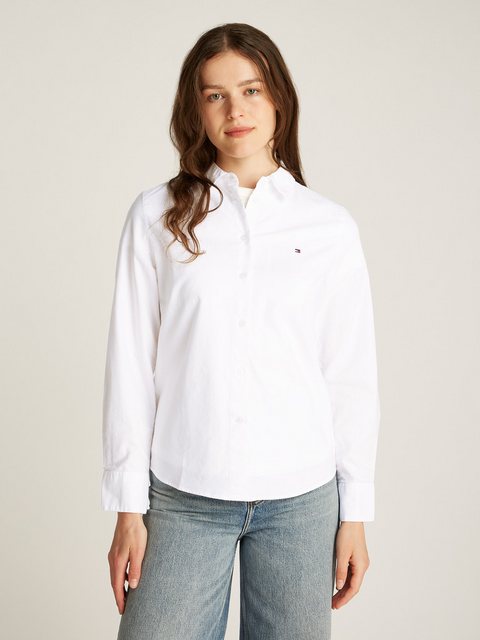 Tommy Hilfiger Hemdbluse STRETCH OXFORD REGULAR SHIRT mit Logostickerei günstig online kaufen