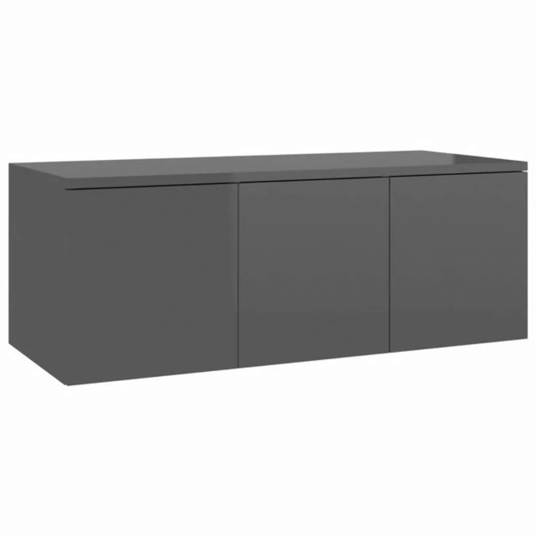 vidaXL TV-Schrank TV-Schrank Hochglanz-Grau 80x34x30 cm Spanplatte Lowboard günstig online kaufen