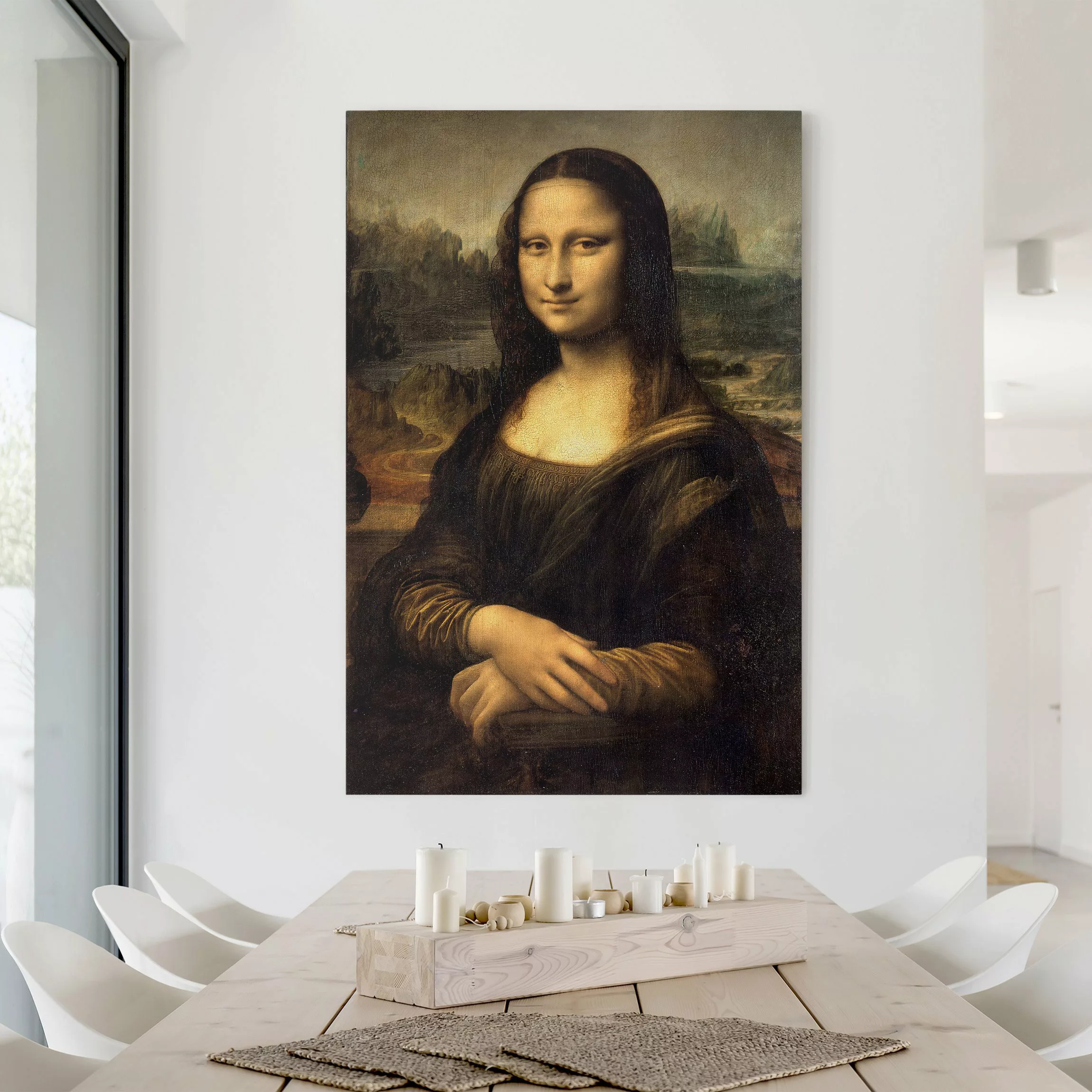 Leinwandbild Kunstdruck - Hochformat Leonardo da Vinci - Mona Lisa günstig online kaufen