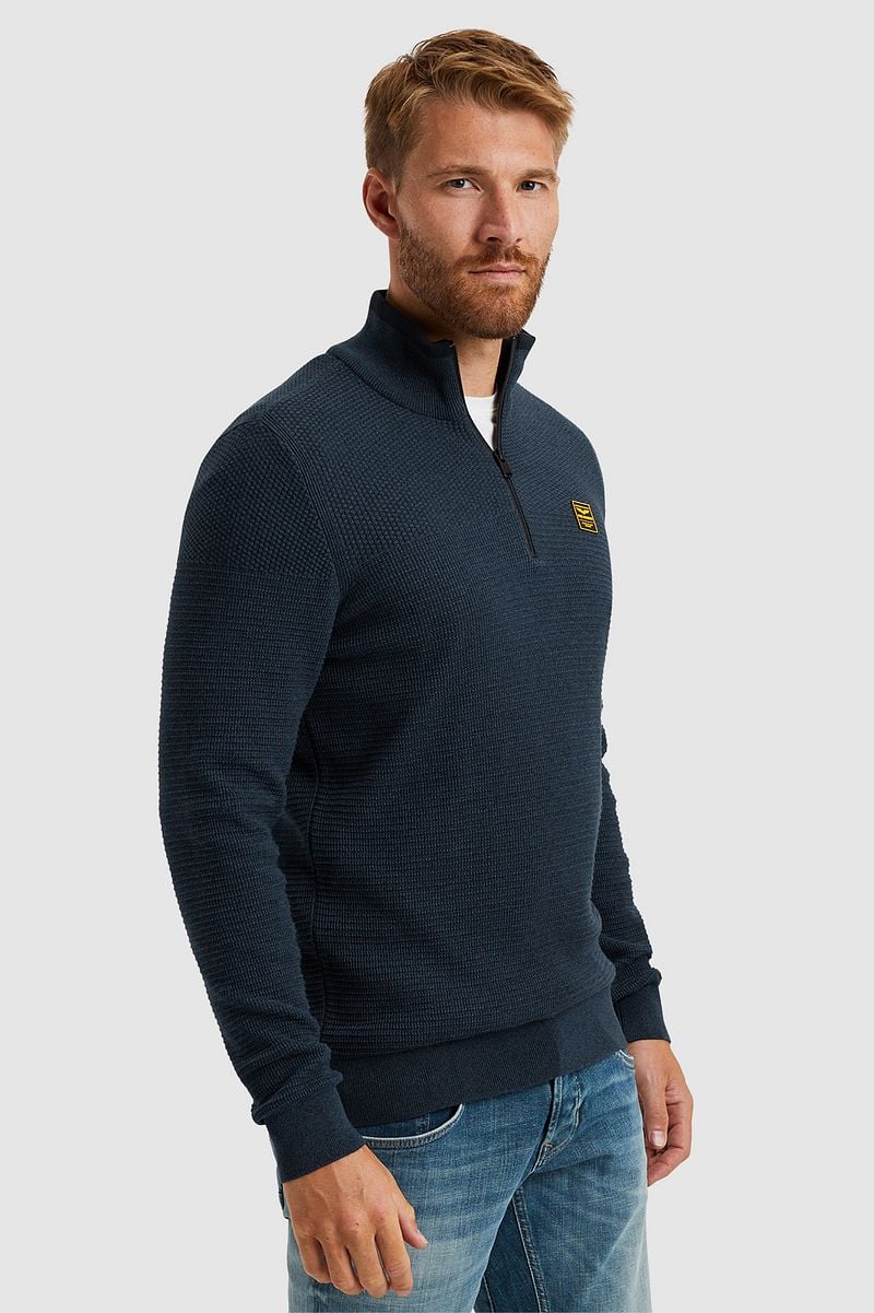 PME Legend Half Zip Sweater Mouliné Navy - Größe M günstig online kaufen