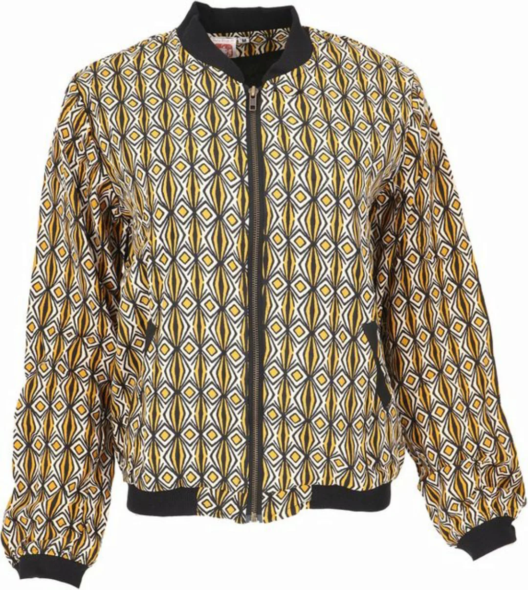 Guru-Shop Langjacke Boho Style Bomberjacke aus Baumwolle -.. günstig online kaufen