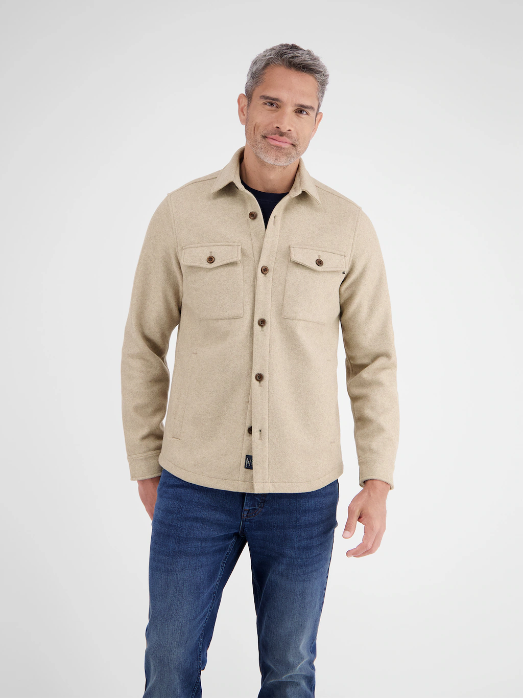 LERROS Langarmhemd "LERROS Urban-Style Hemdjacke in Wolloptik" günstig online kaufen