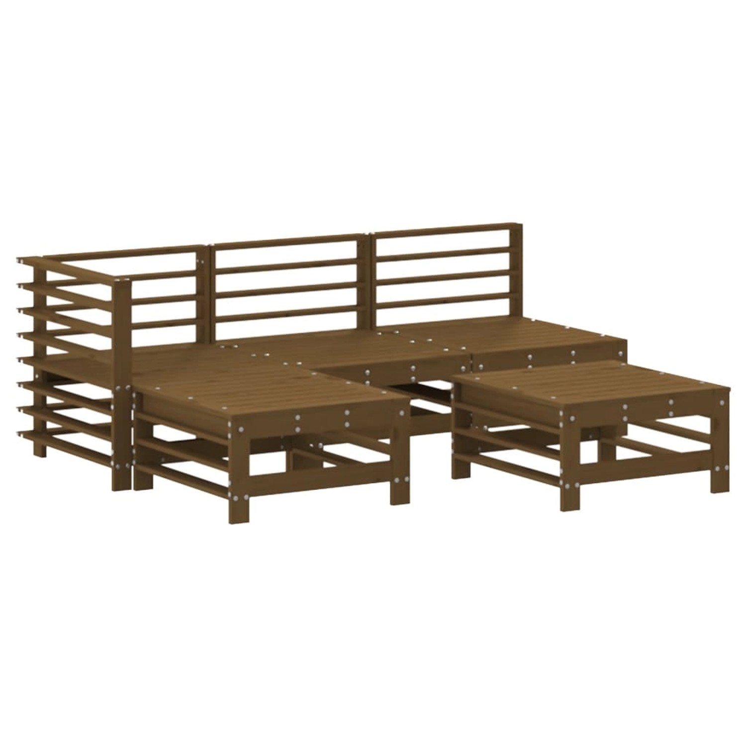 vidaXL 5-tlg Garten-Lounge-Set Honigbraun Massivholz Kiefer Modell 22 günstig online kaufen