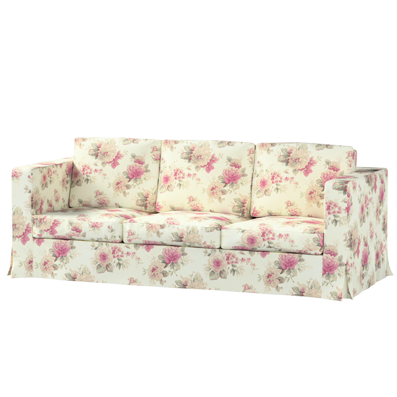 Bezug für Karlanda 3-Sitzer Sofa nicht ausklappbar, lang, beige- rosa, Bezu günstig online kaufen