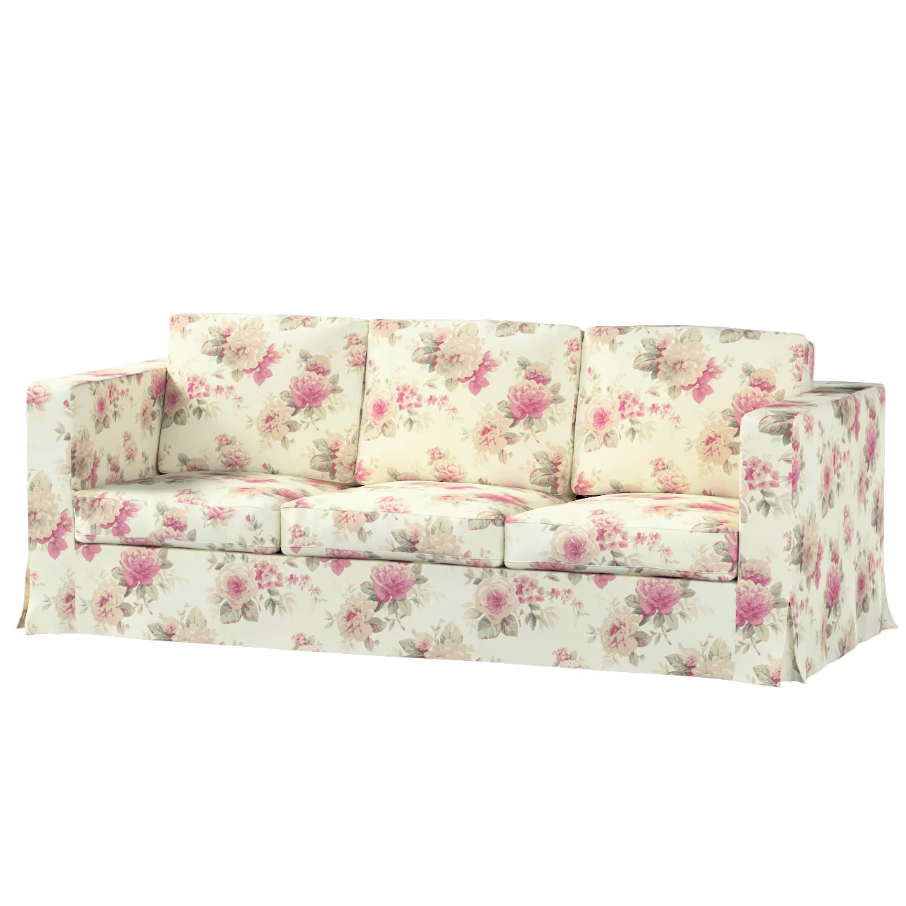 Bezug für Karlanda 3-Sitzer Sofa nicht ausklappbar, lang, beige- rosa, Bezu günstig online kaufen
