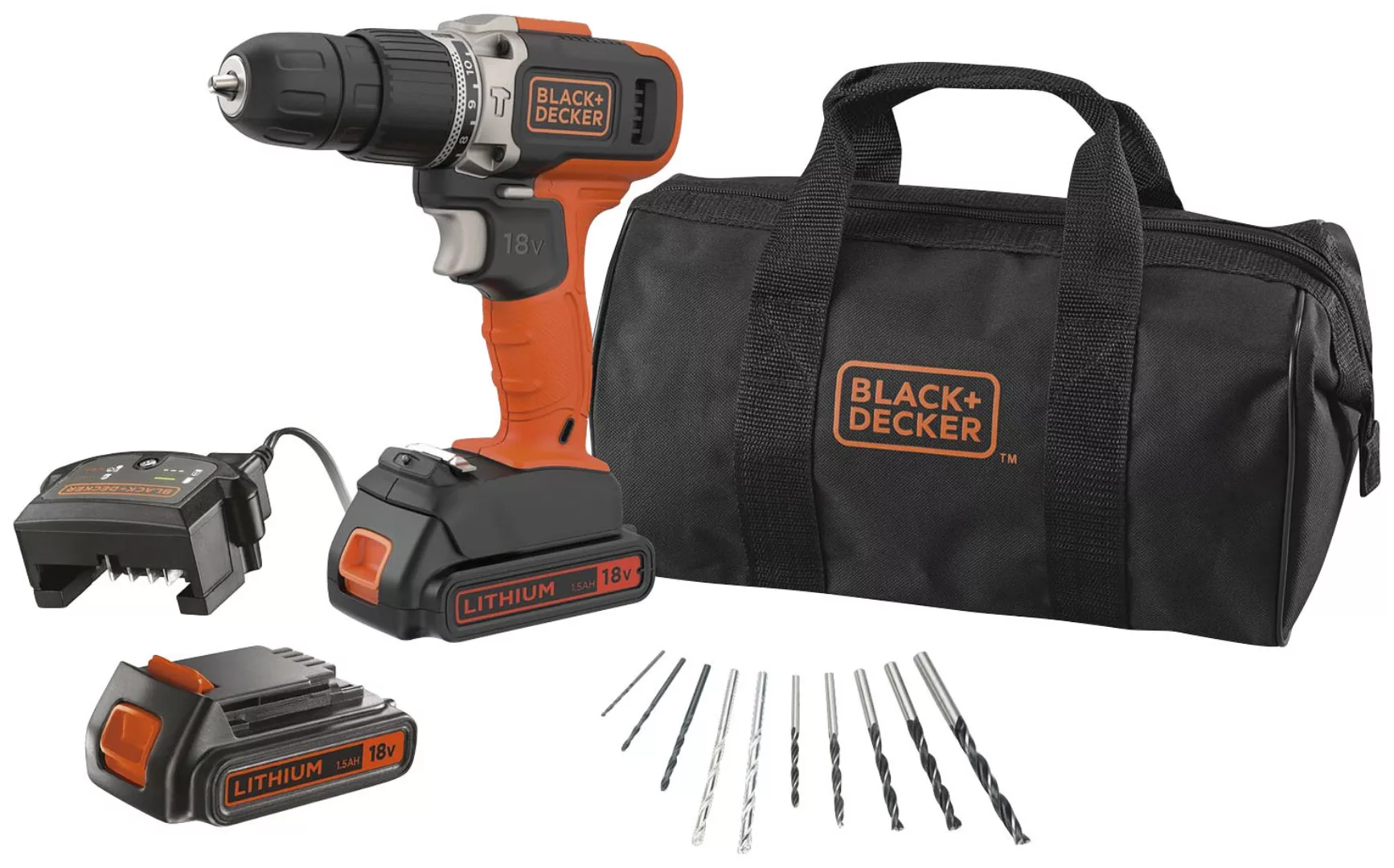 Black + Decker Akku-Schlagbohrschrauber »BCD003BA10S«, (Set, 14 tlg.), inkl günstig online kaufen