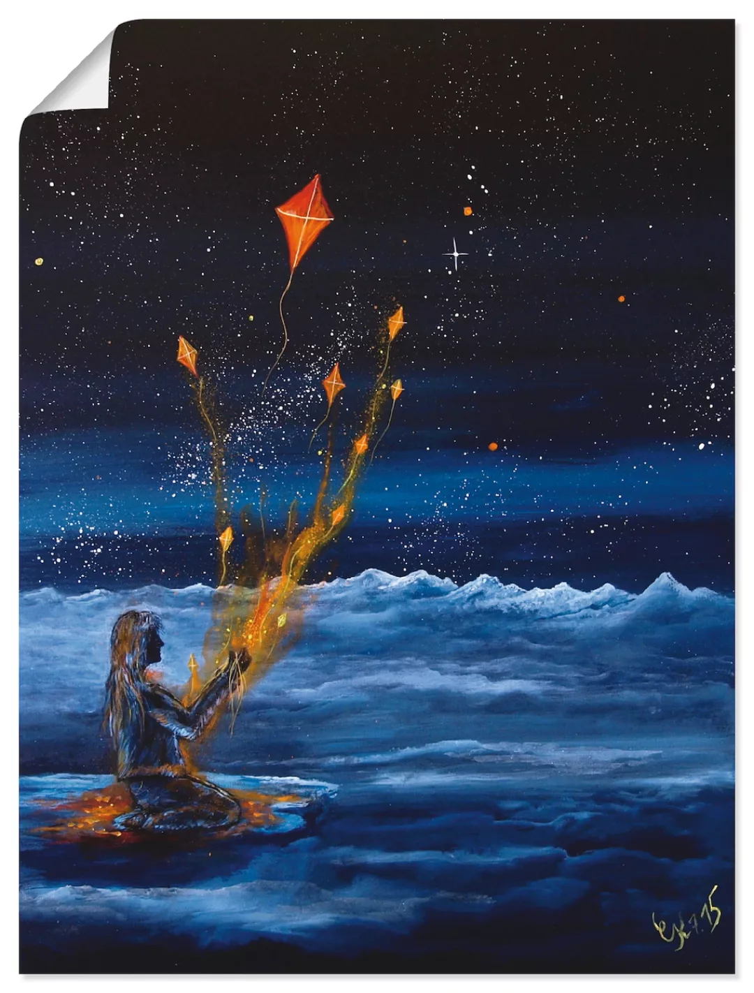 Artland Wandbild »Himmlische Drachen«, Dark Fantasy, (1 St.), als Poster, W günstig online kaufen