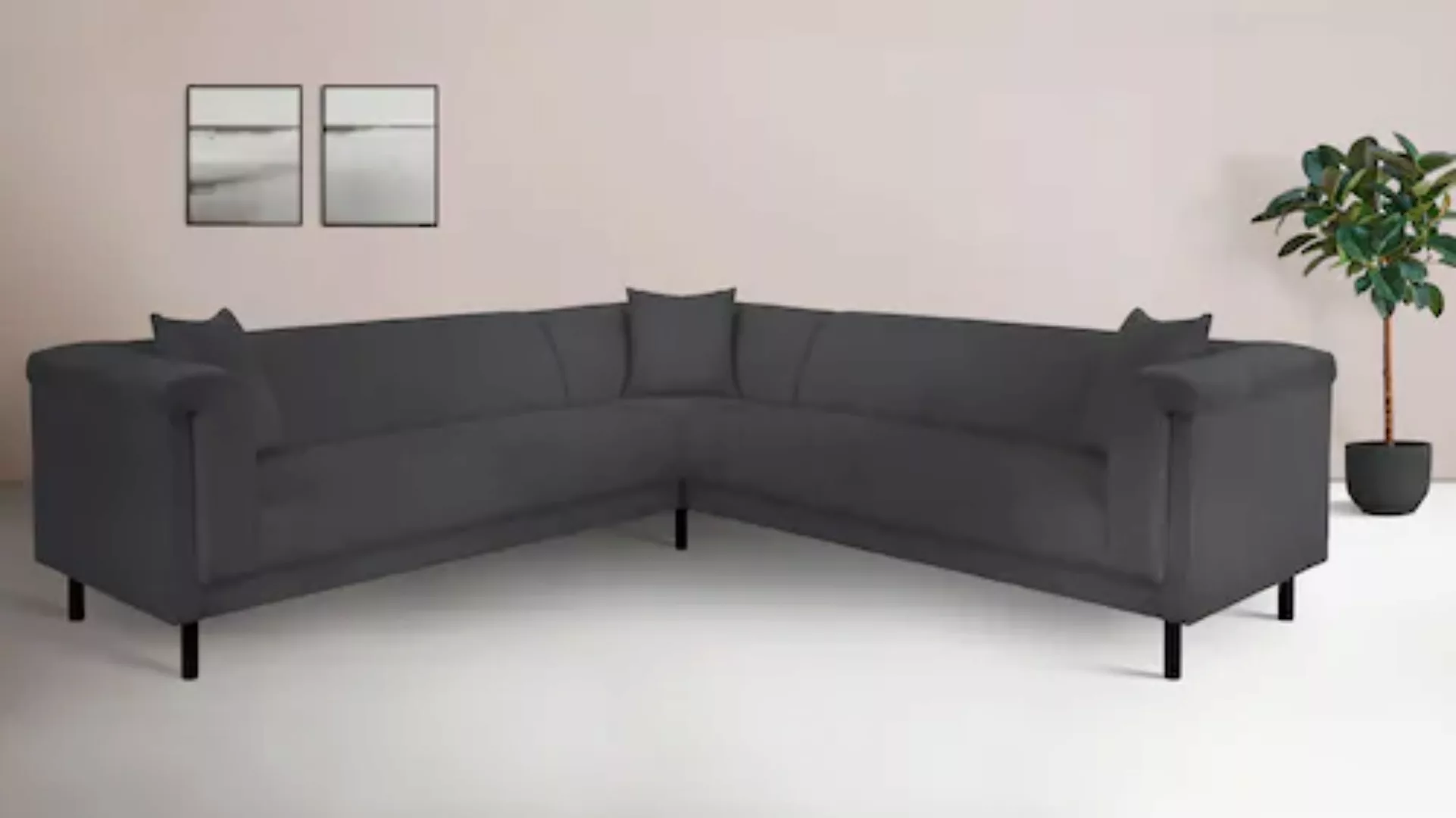 INOSIGN Ecksofa »AGNIA L-Form B/T/H: 244/244/71 cm«, incl. Zierkissen, glei günstig online kaufen