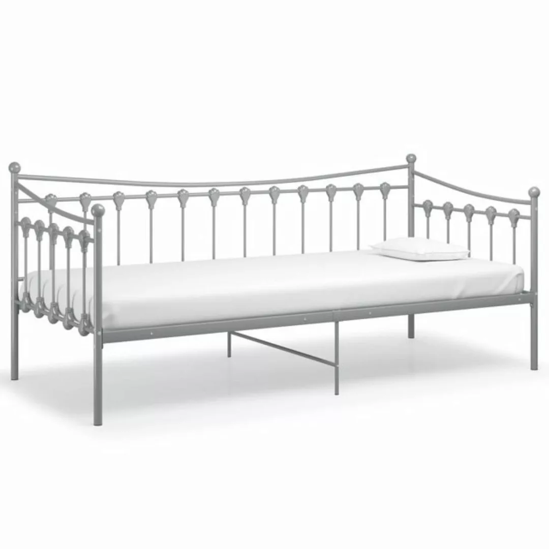 vidaXL Bettgestell Schlafsofa Bettgestell Grau Metall 90x200 cm Einzelbett günstig online kaufen