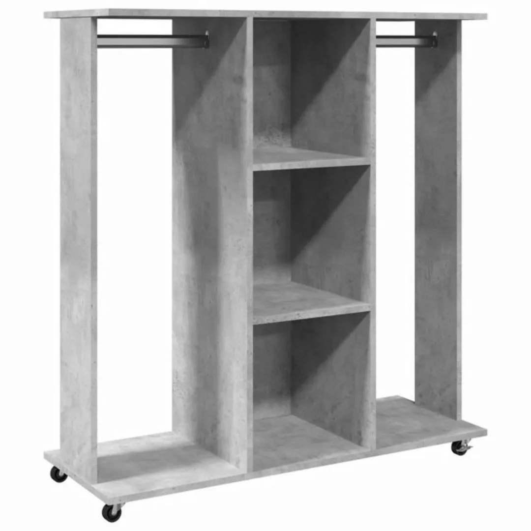 vidaXL Kleiderschrank Kleiderständer mit Rollen Betongrau 102x38x110 cm Hol günstig online kaufen