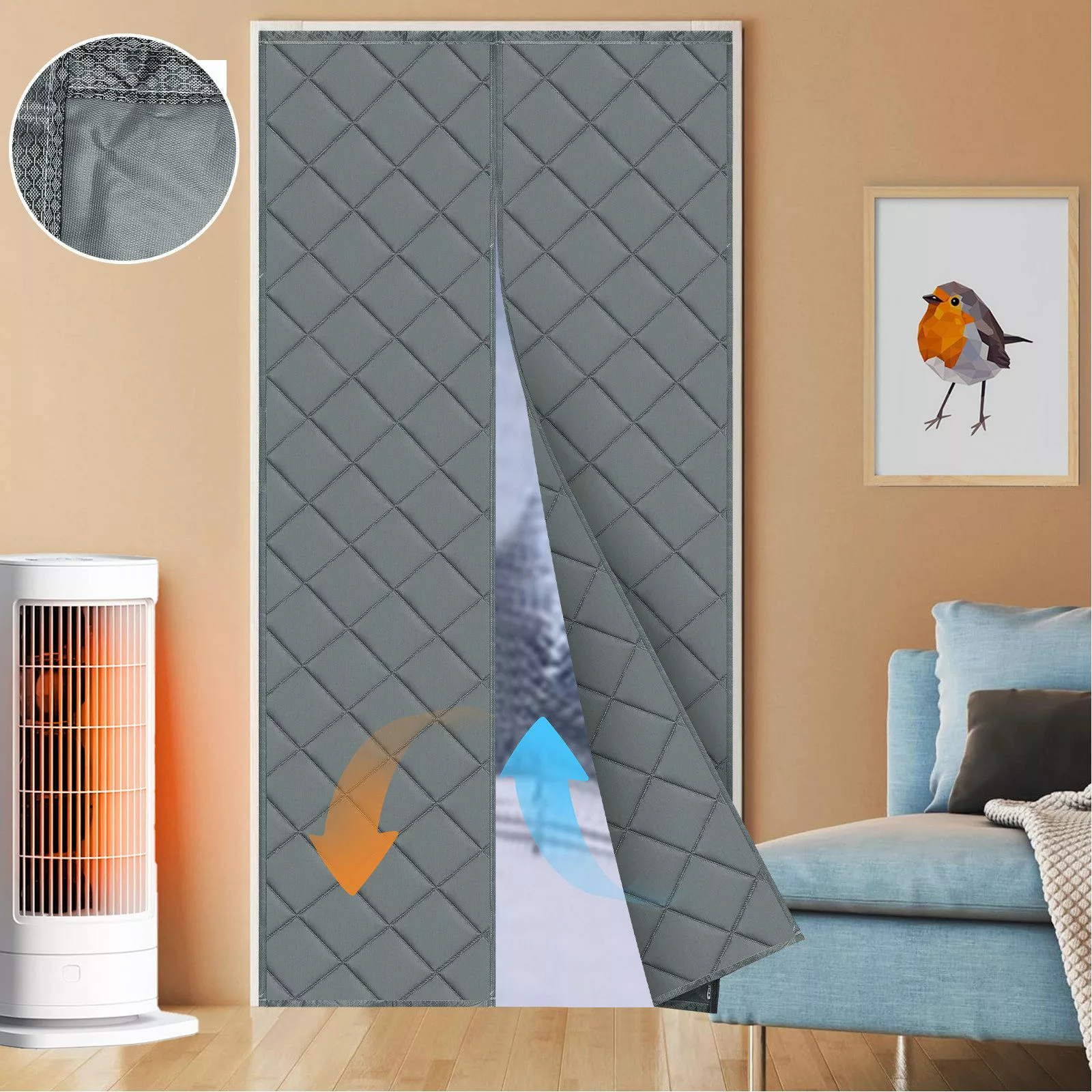 Qelus Raumteiler Magnet Wärmeschutzvorhang 90x210/100x210cm Türvorhang günstig online kaufen