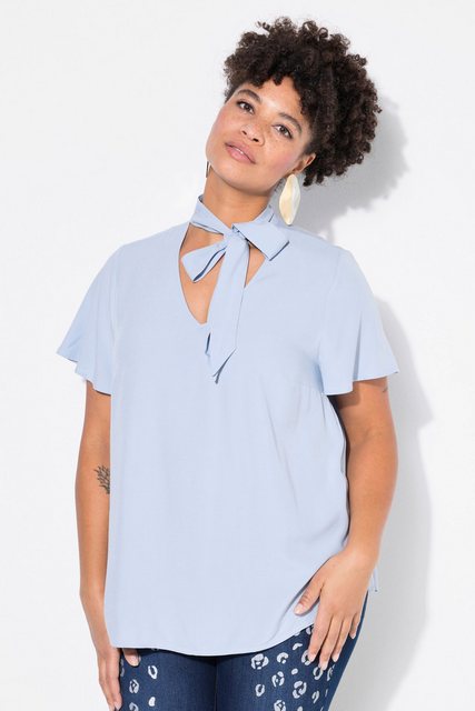 MIAMODA Longbluse Schluppenbluse A-Linie Satin Flügel-Halbarm günstig online kaufen