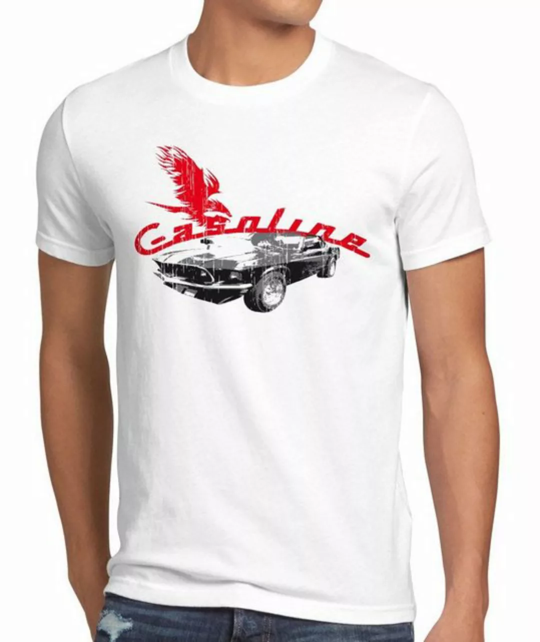 Print-Shirt Herren T-Shirt Muscle Car auto gas death mustang motor ford roc günstig online kaufen