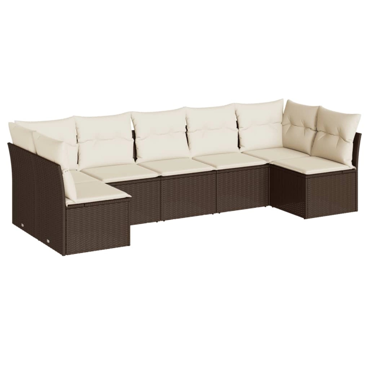 vidaXL 7-Tlg Garten-Sofagarnitur mit Kissen Braun Poly Rattan 3217433 günstig online kaufen
