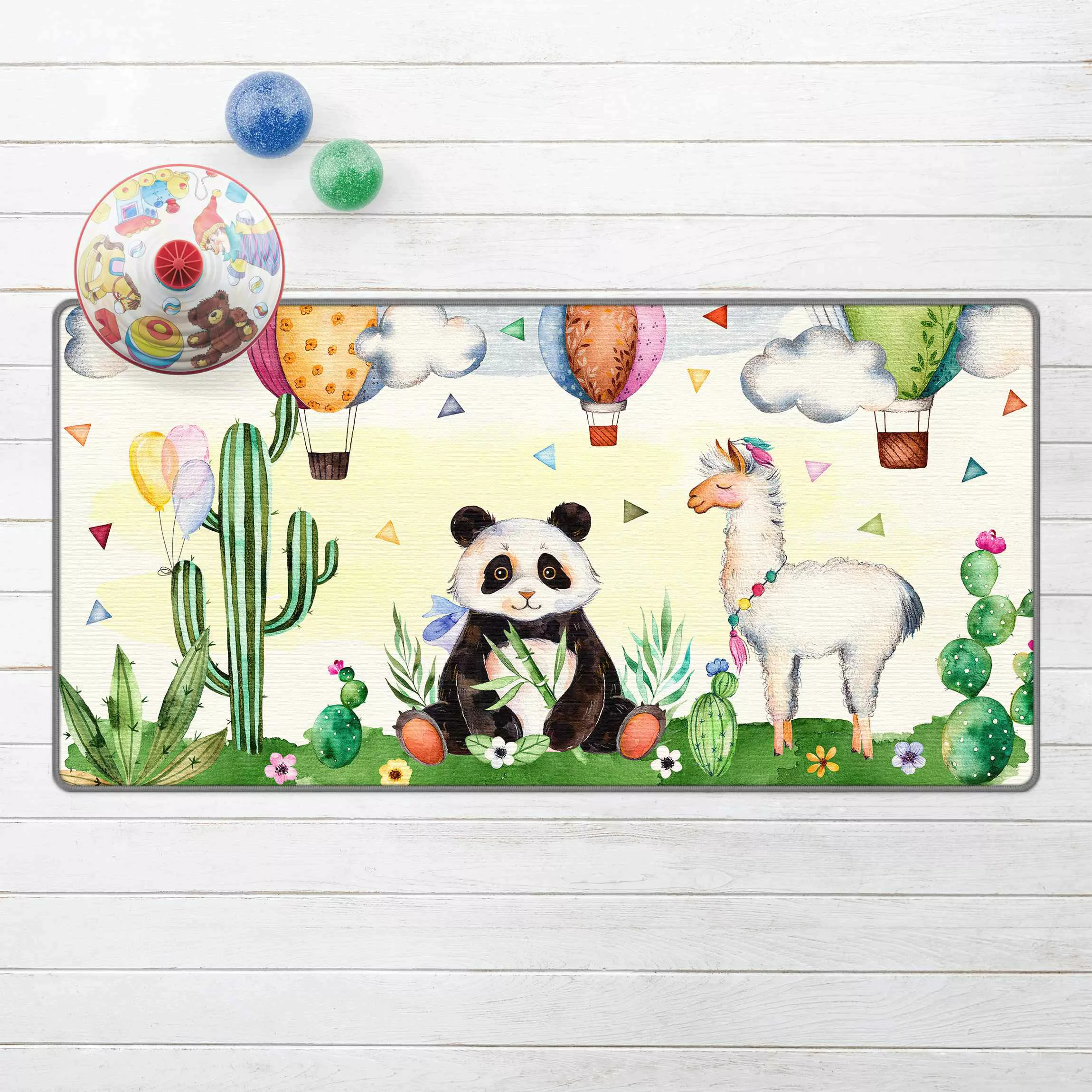 Teppich Panda und Lama Aquarell günstig online kaufen