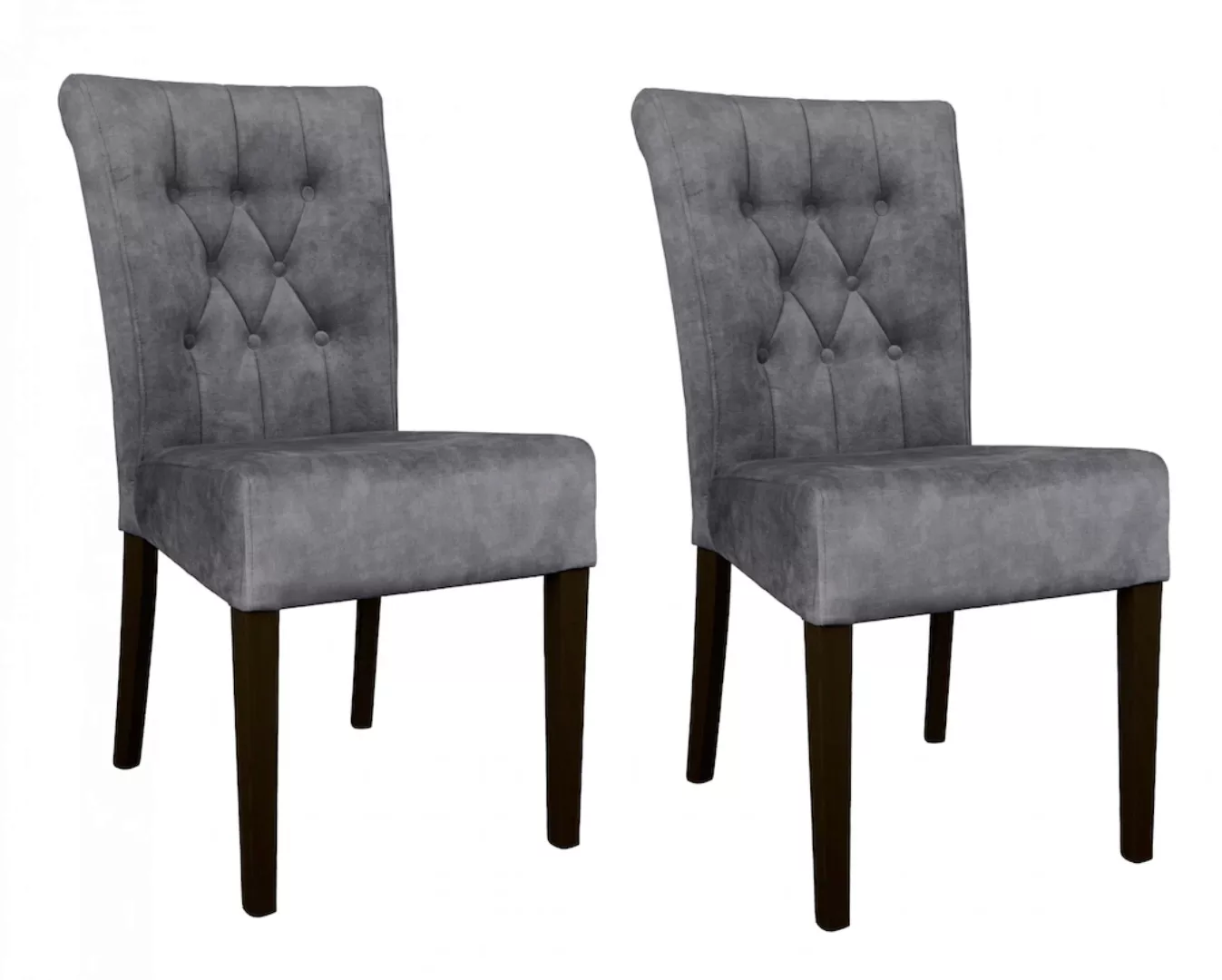 Home affaire 4-Fußstuhl "Ravenna", (Set), 2 St., Samtvelours, Esszimmerstuh günstig online kaufen