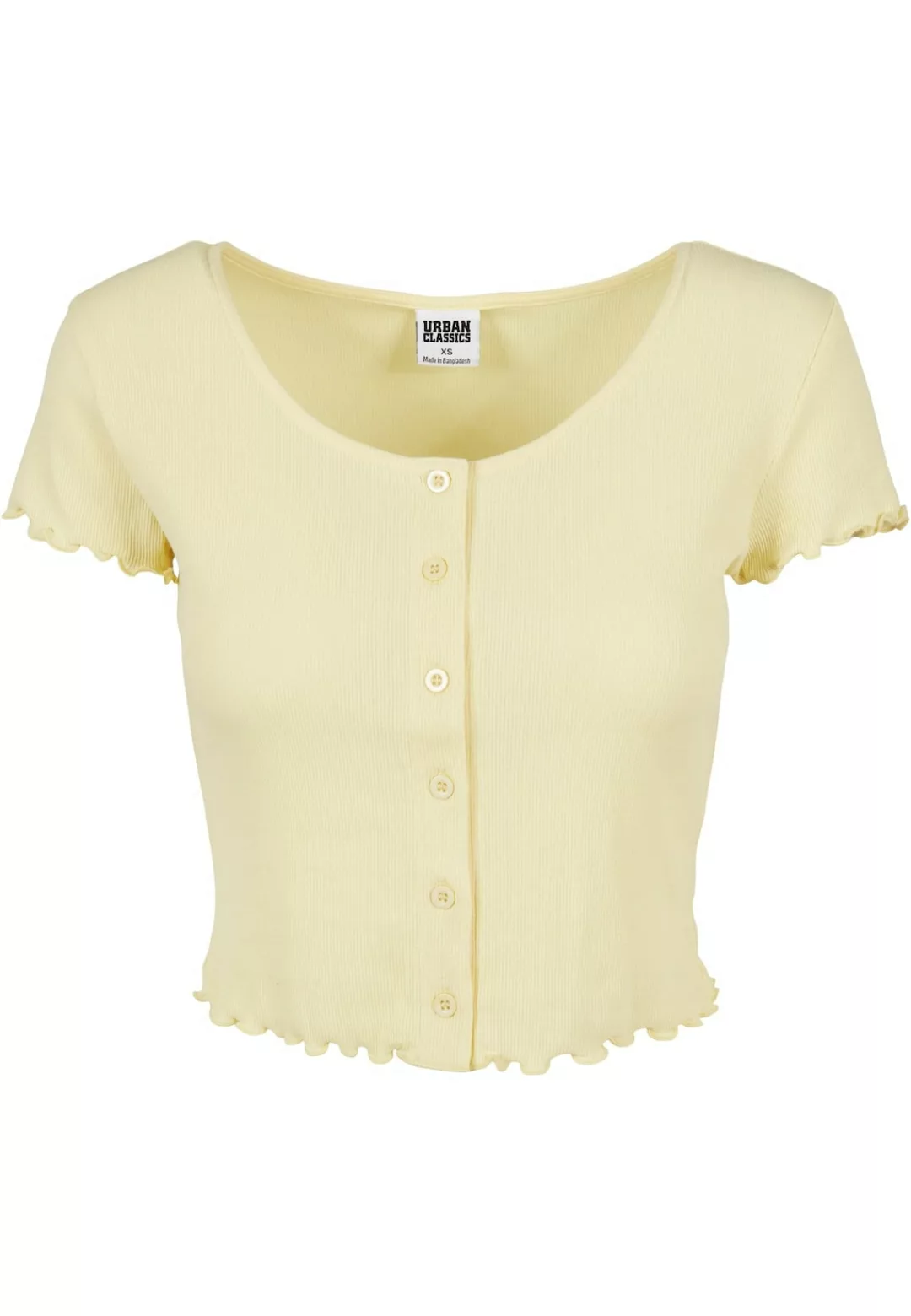 URBAN CLASSICS Kurzarmshirt "Urban Classics Damen Ladies Cropped Button Up günstig online kaufen