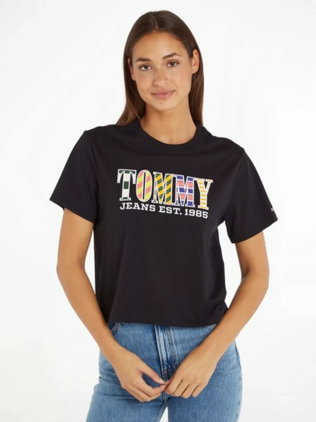 Tommy Jeans T-Shirt TJW CLS TJ LUXE 2 TEE mit gestreifter Logostickerei günstig online kaufen