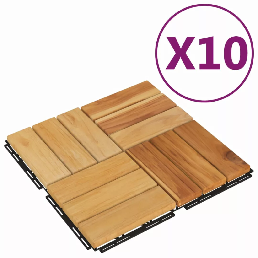 Vidaxl Terrassenfliesen 10 Stk. 30x30 Cm Massivholz Teak günstig online kaufen