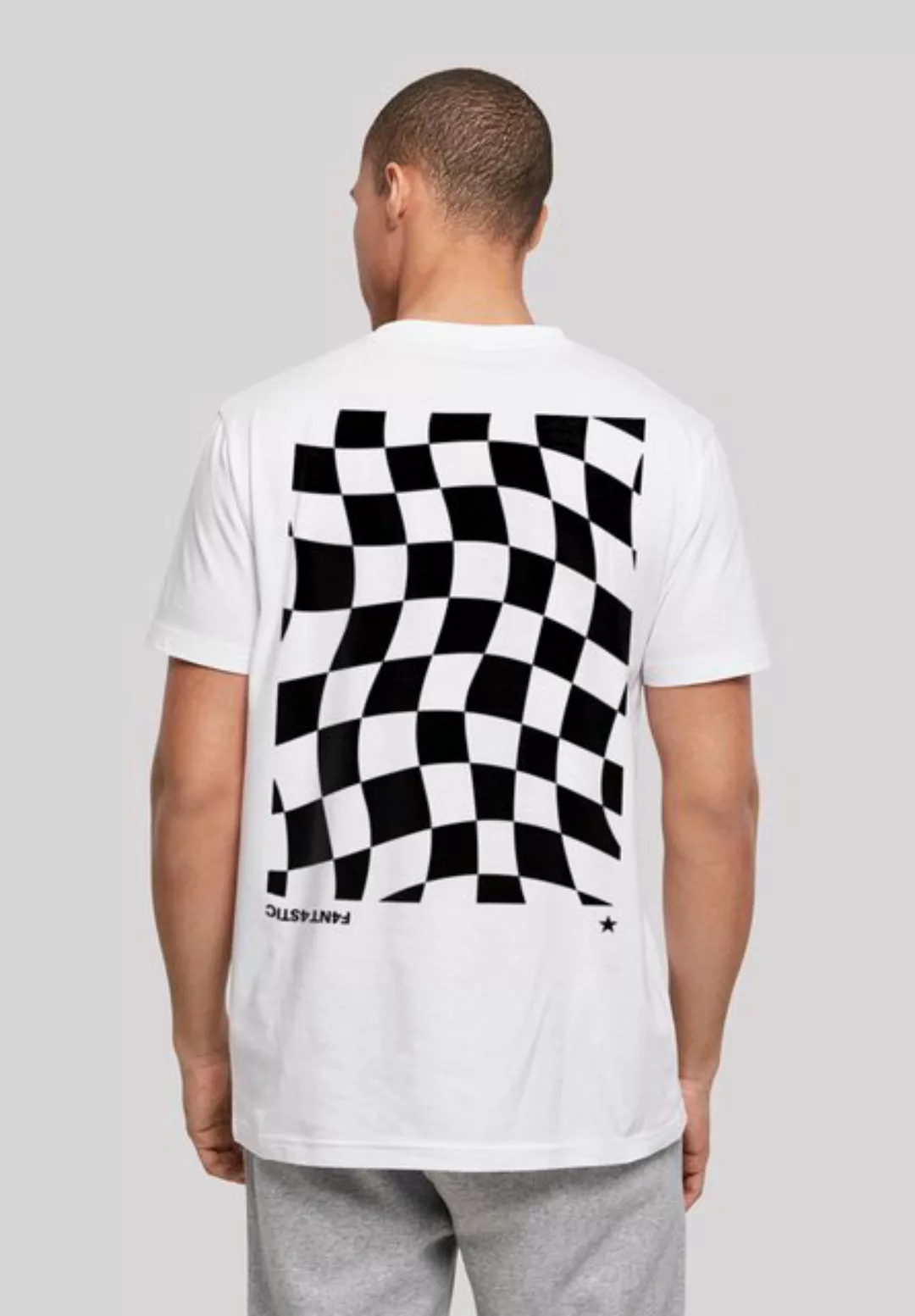 F4NT4STIC T-Shirt Wavy Schach Muster Print günstig online kaufen