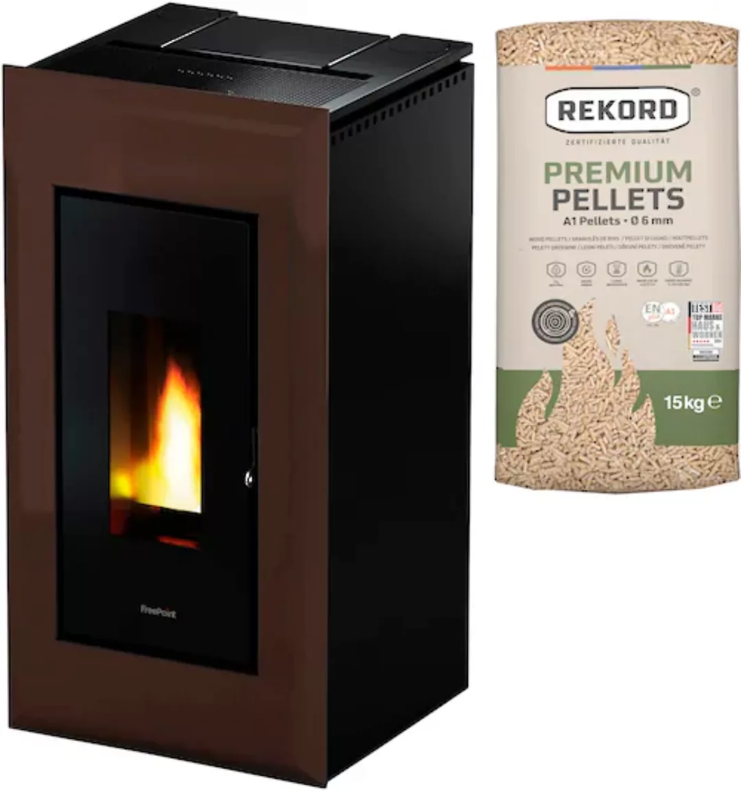 Freepoint Pelletofen Vega Stahl Weiß 10,5 kW mit Automatik günstig online kaufen