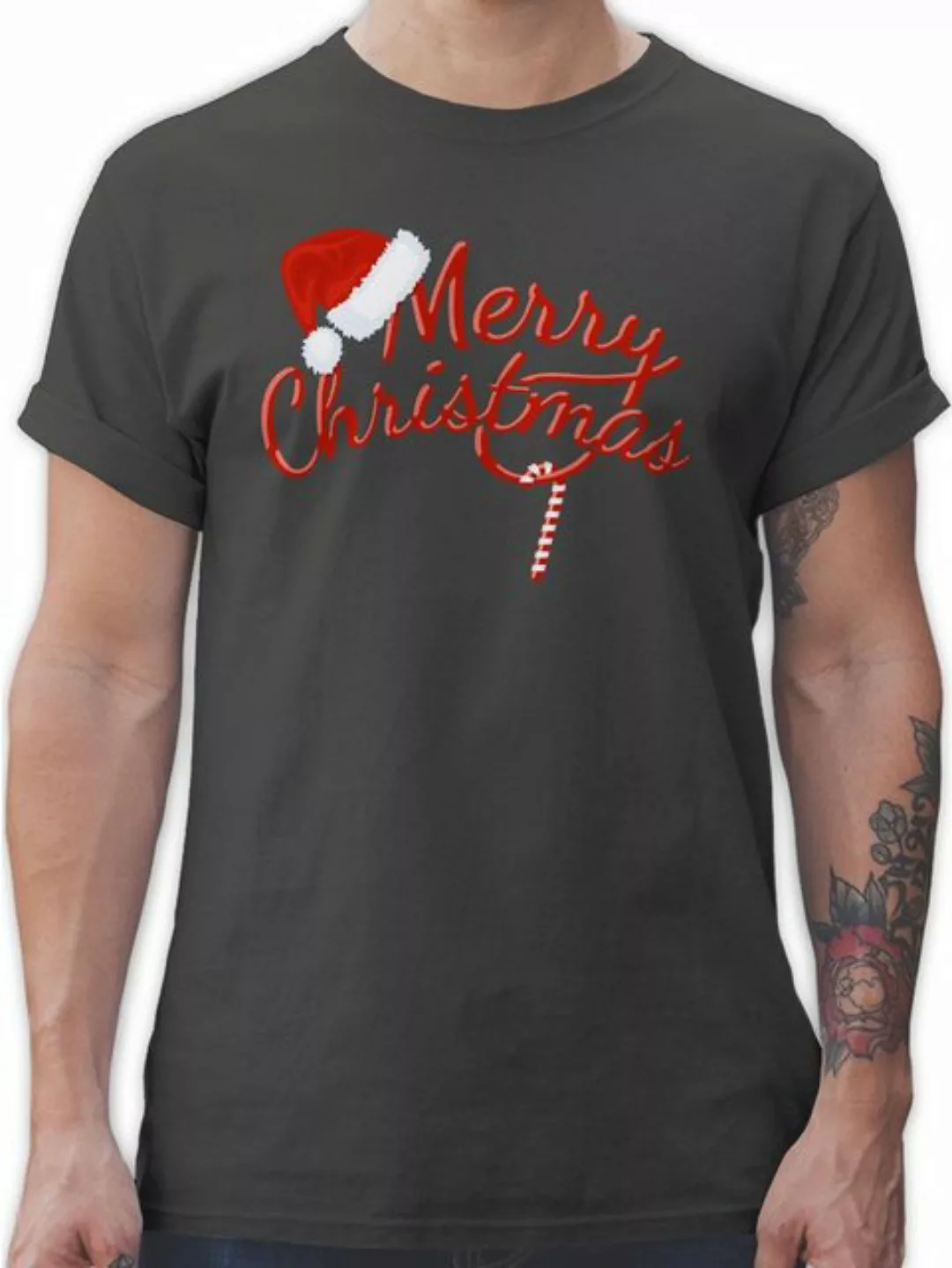 Shirtracer T-Shirt Merry Christmas Zuckerstange Weihachten Kleidung günstig online kaufen