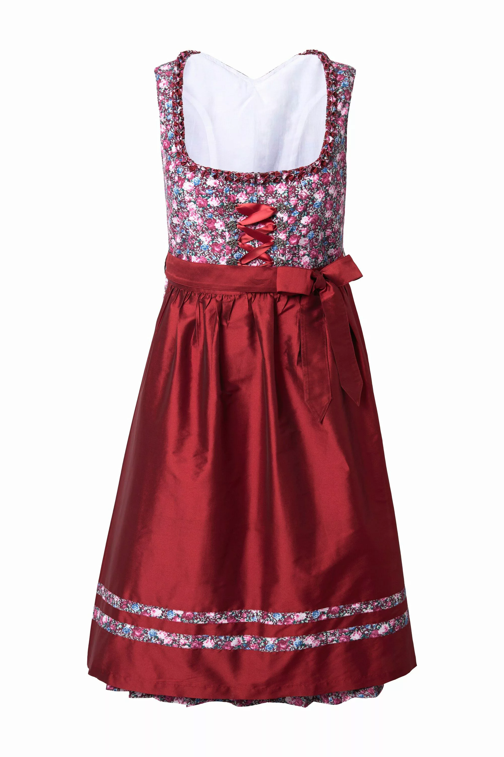 Ulla Popken Dirndl Midi-Dirndl Schnürung Carré-Ausschnitt günstig online kaufen