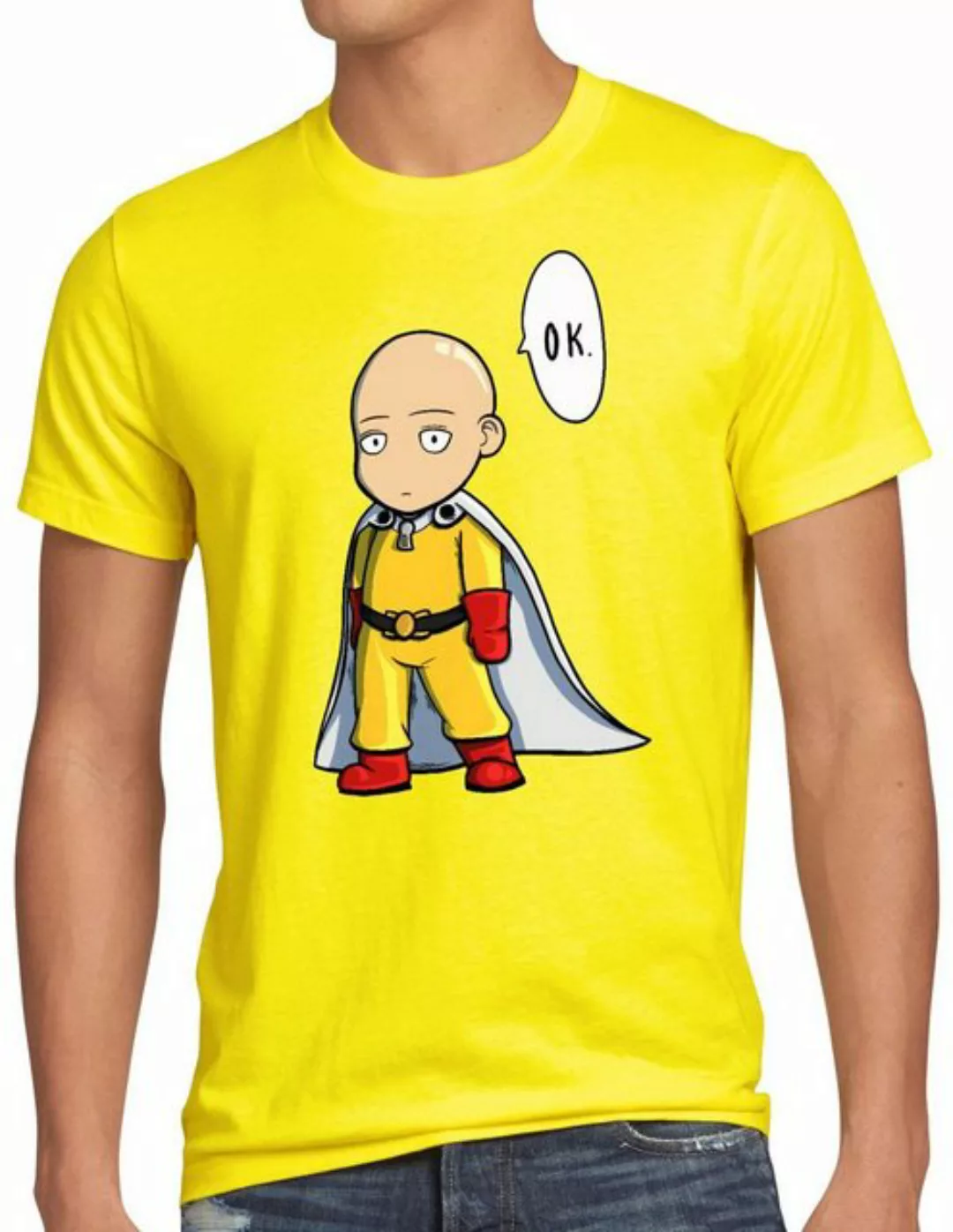 style3 Print-Shirt Herren T-Shirt Chibi Saitama one punch anime manga günstig online kaufen