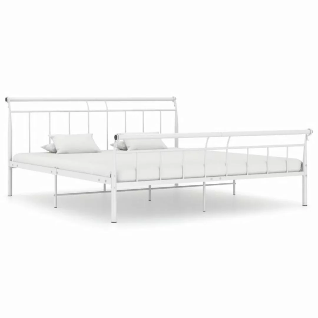 furnicato Bett Bettgestell Weiß Metall 160x200 cm günstig online kaufen