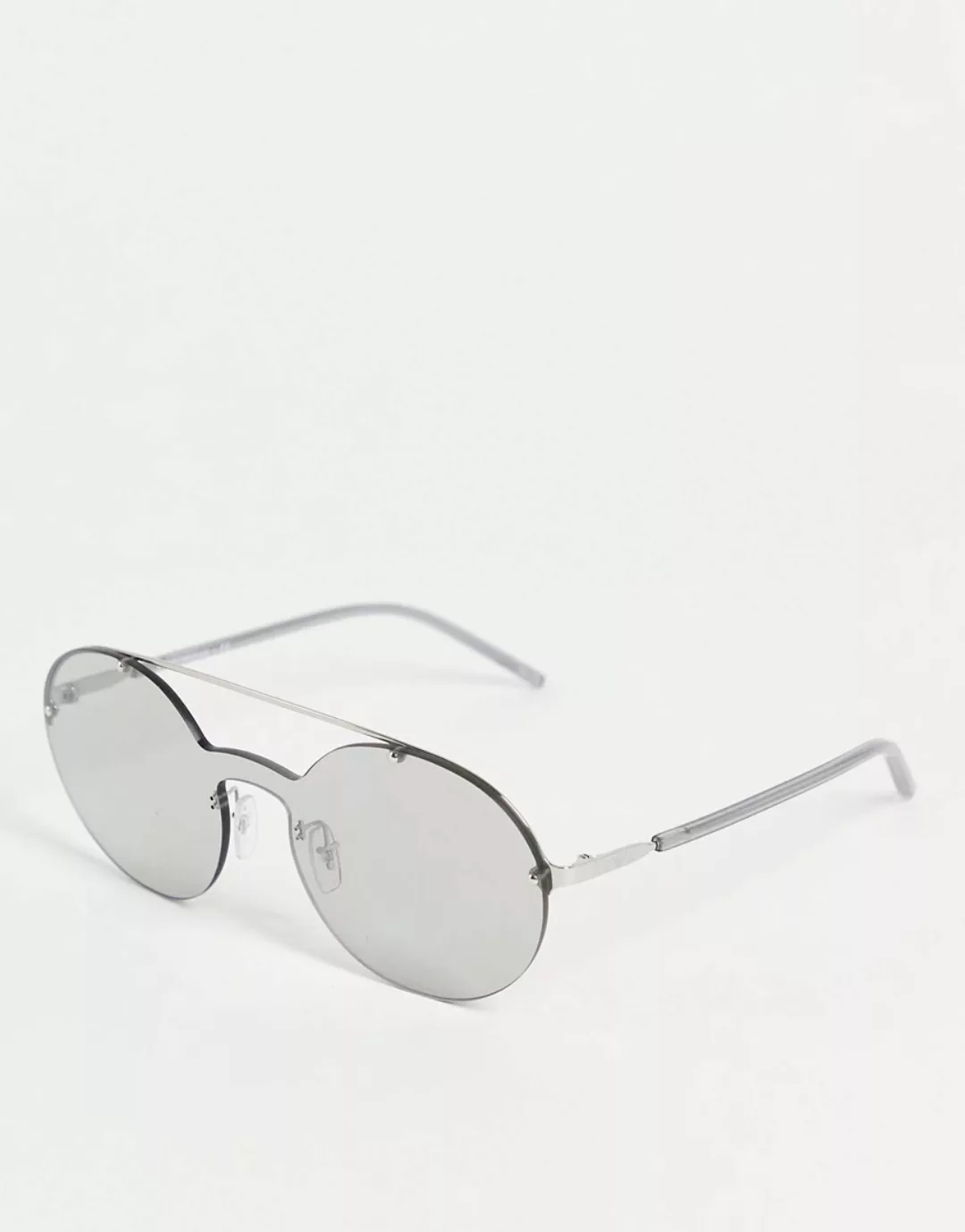 Emporio Armani – Sonnenbrille mit runden Gläsern-Silber günstig online kaufen