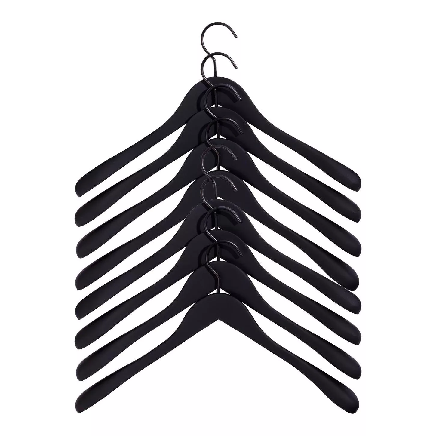HAY - Soft Coat Wide Kleiderbügel Set 8-teilig - schwarz/BxHxT 44x27x4cm günstig online kaufen
