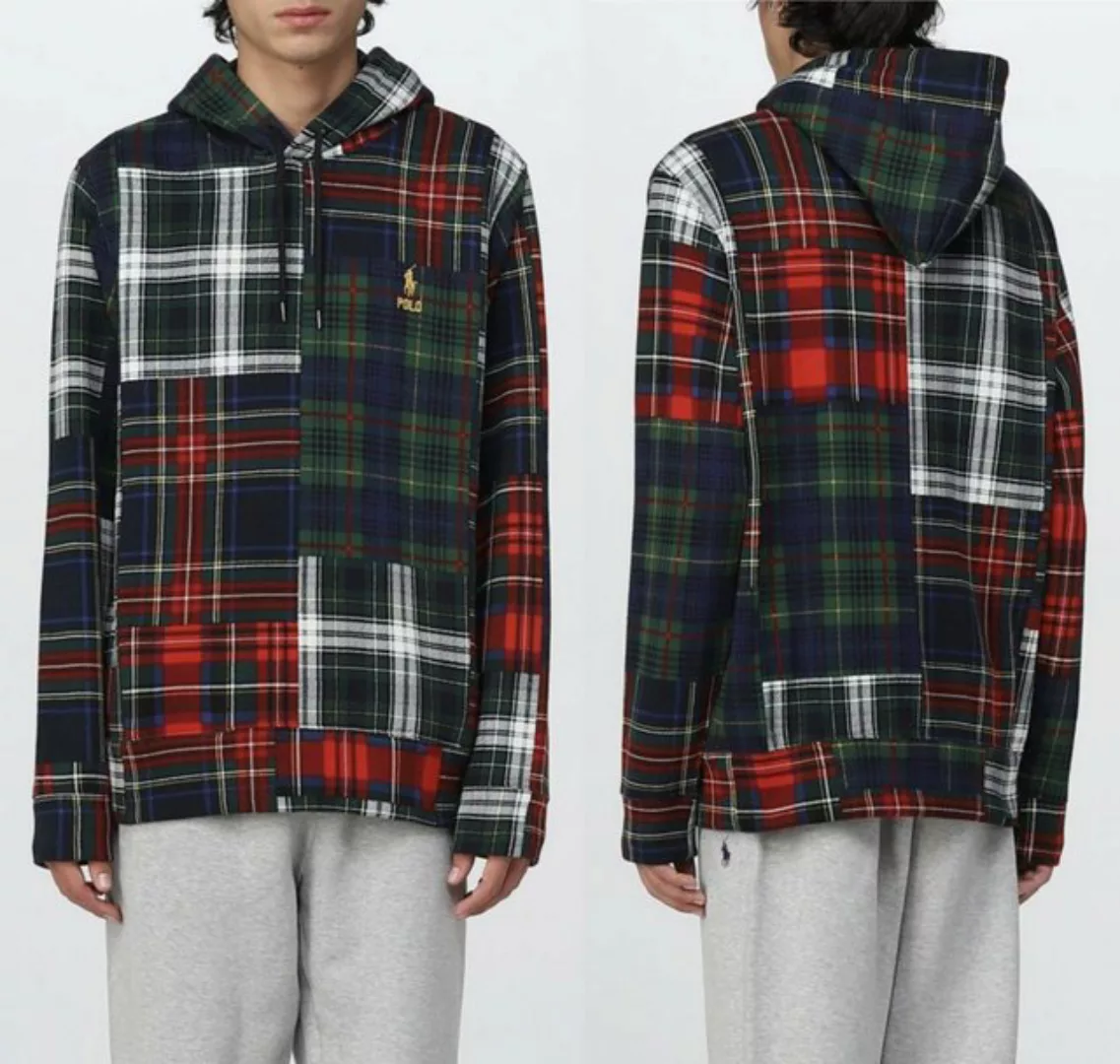 Ralph Lauren Sweatshirt POLO RALPH LAUREN Patchwork Hoodie Check Jacke Swea günstig online kaufen