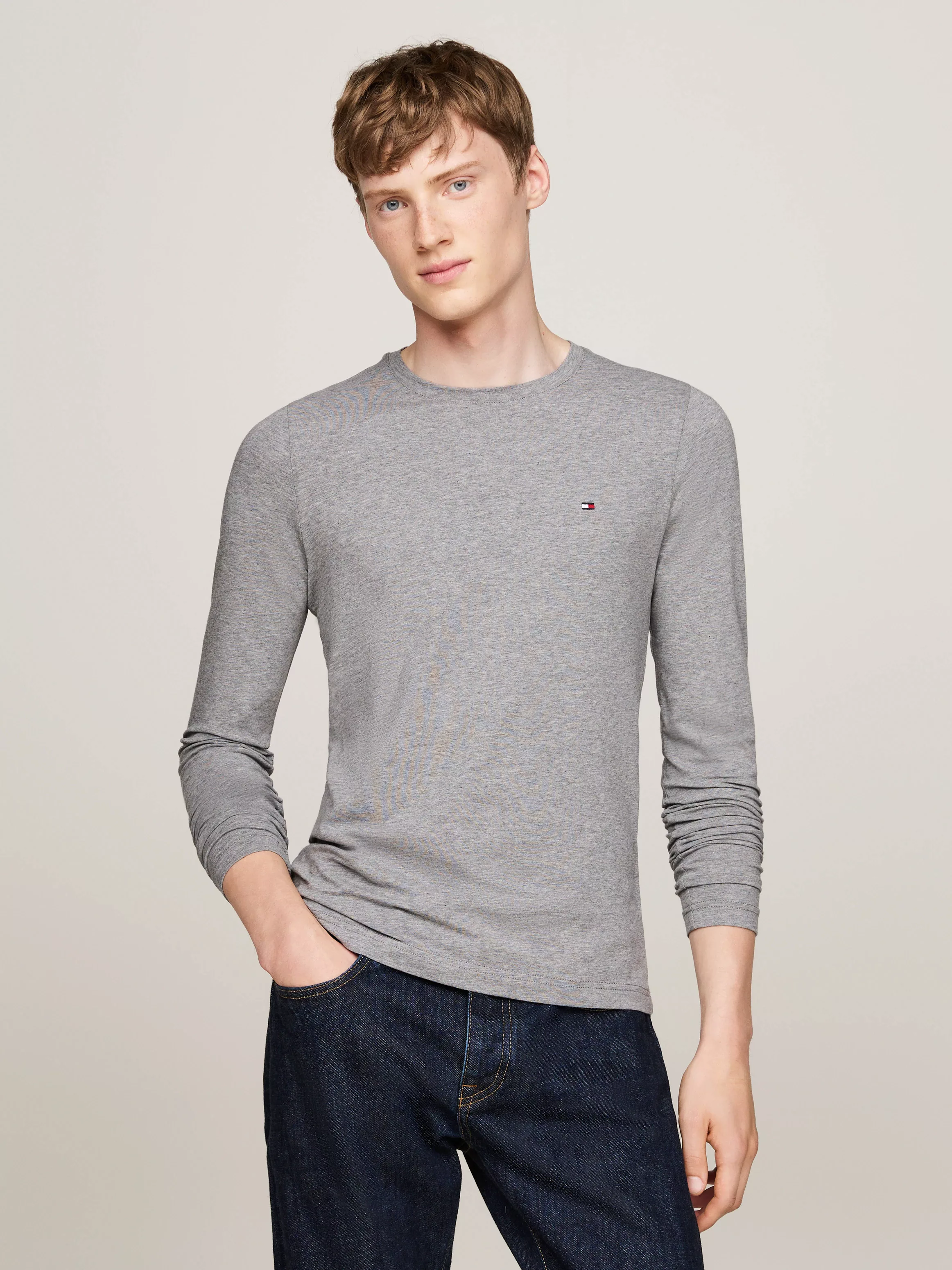 Tommy Hilfiger Rundhalsshirt "STRETCH SLIM FIT LONG SLEEVE TEE", im Streife günstig online kaufen