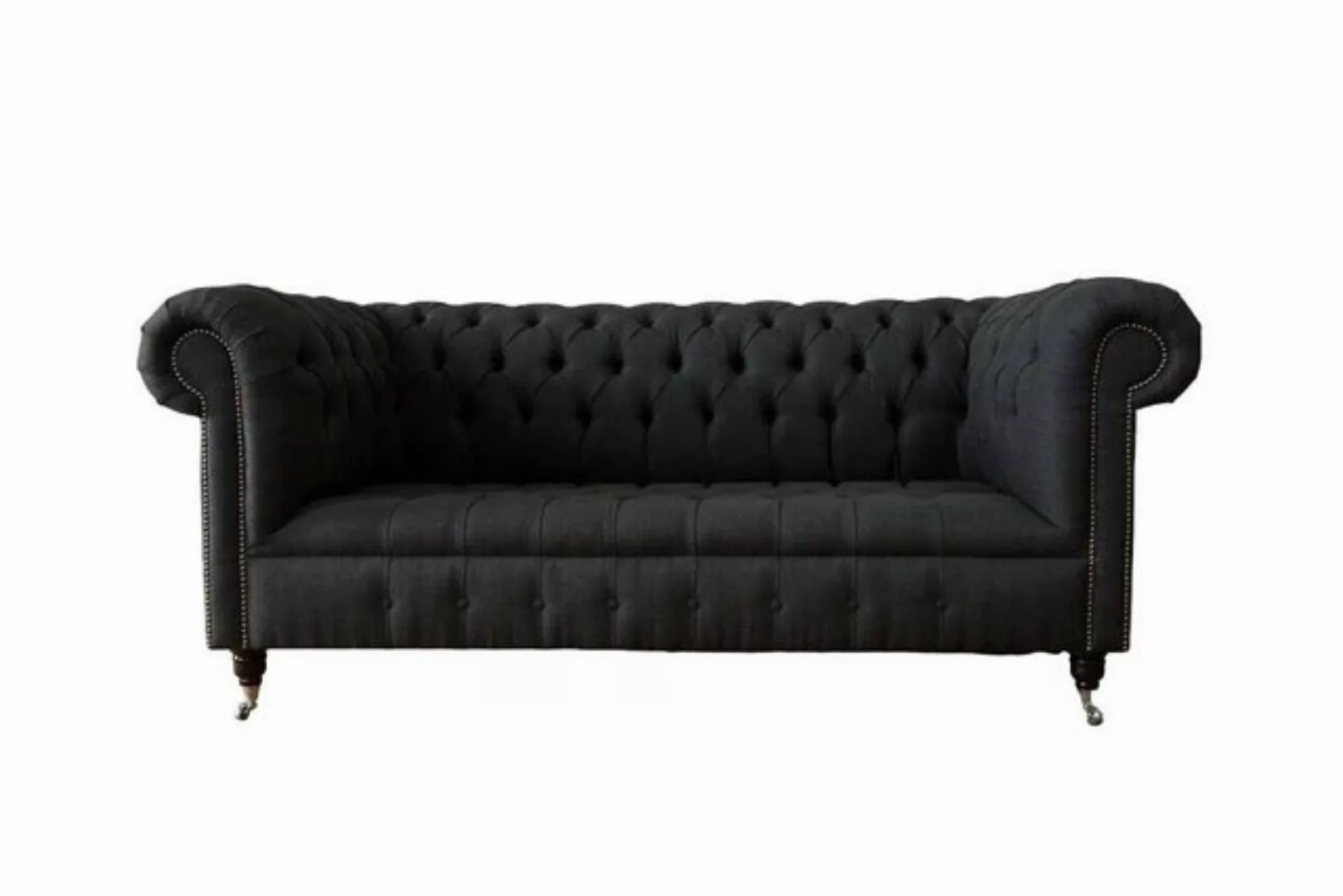 JVmoebel Chesterfield-Sofa 3-SITZER ANTHRAZITFARBENES CHESTERFIELD SOFA MIT günstig online kaufen