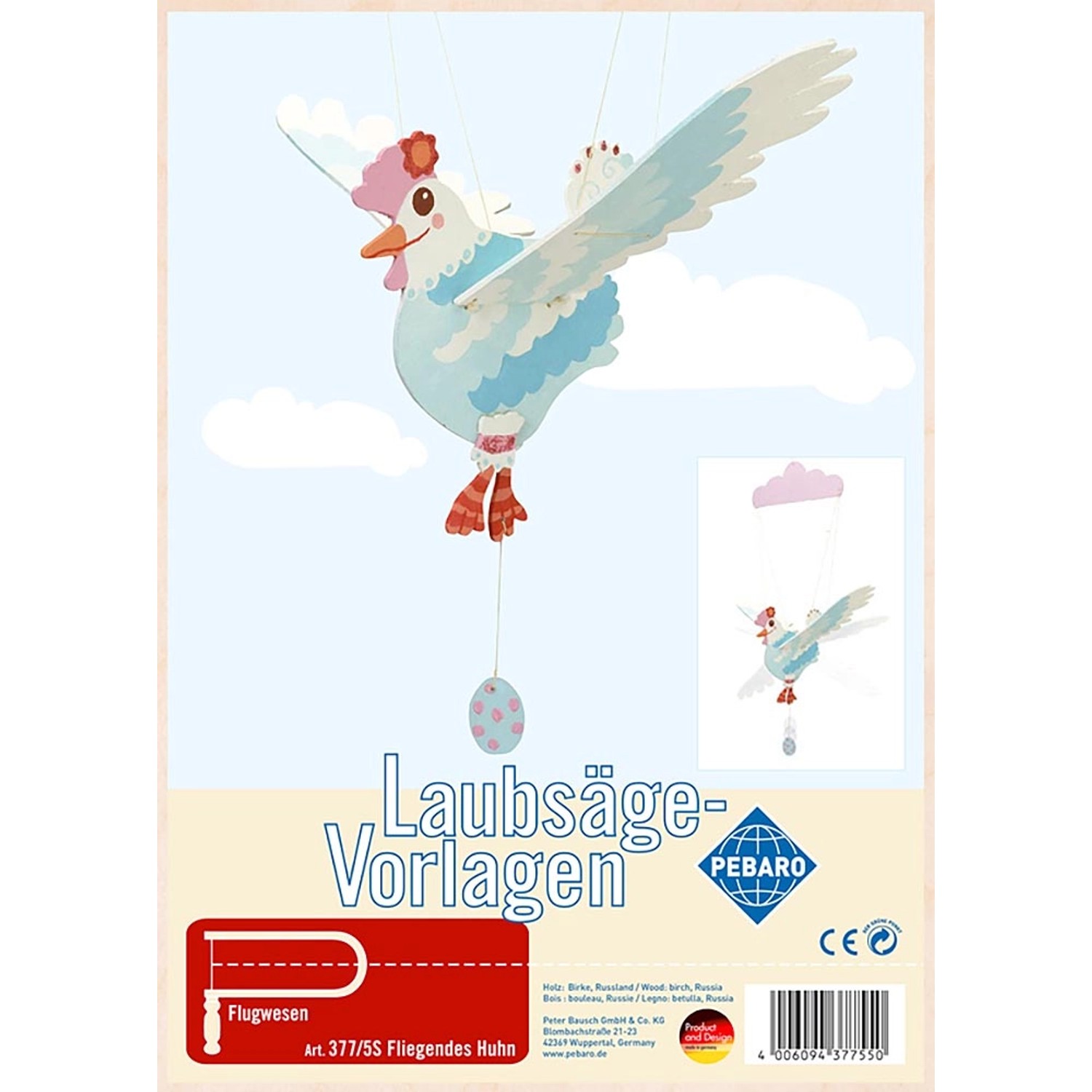 Pebaro Laubsägevorlage Fliegendes Huhn günstig online kaufen