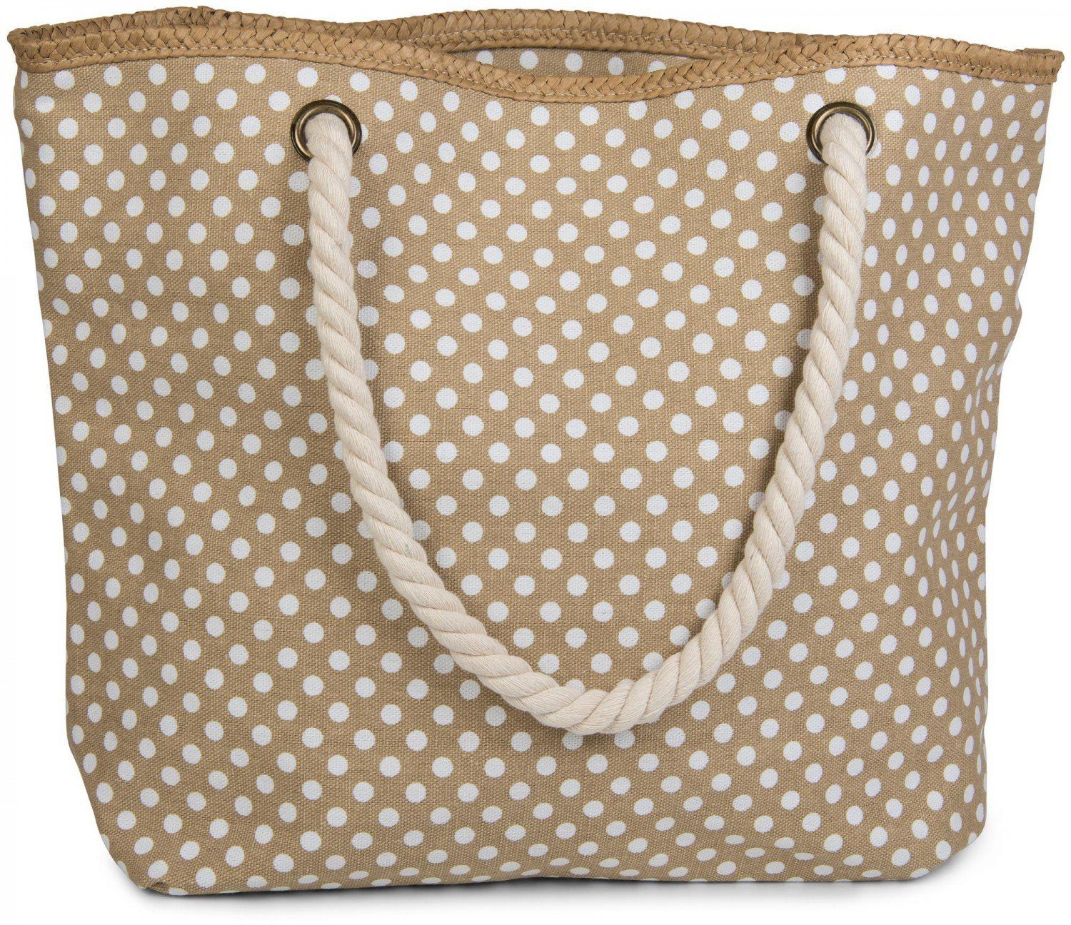 styleBREAKER Strandtasche Strandtasche mit Punkte Muster günstig online kaufen
