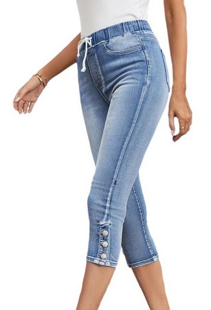 CHENIN Caprijeans Mittellange damenjeans mit hoher taille und geradem bein günstig online kaufen