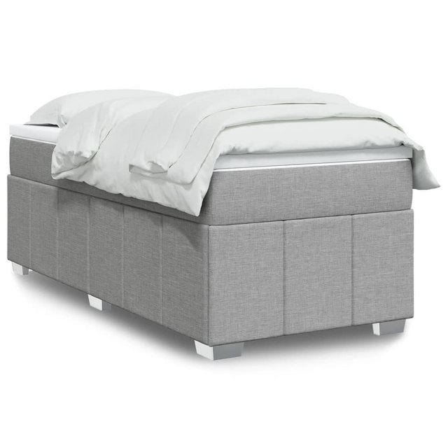 vidaXL Boxspringbett, Boxspringbett mit Matratze Hellgrau 80x200 cm Stoff günstig online kaufen