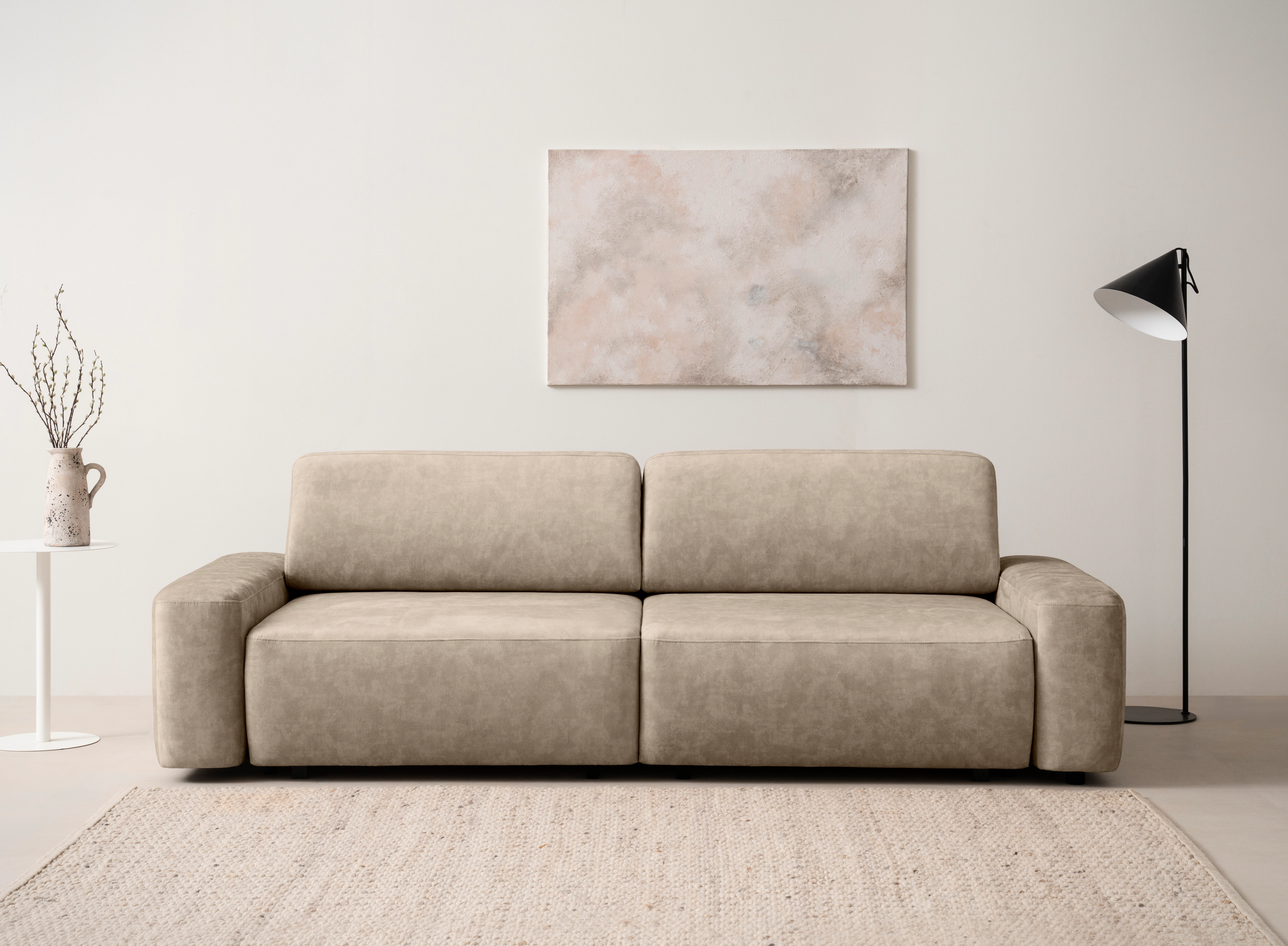 INOSIGN 3-Sitzer "TORGE (257cm), Sofa,Schlafsofa in Cord, Samtvelours, Stru günstig online kaufen