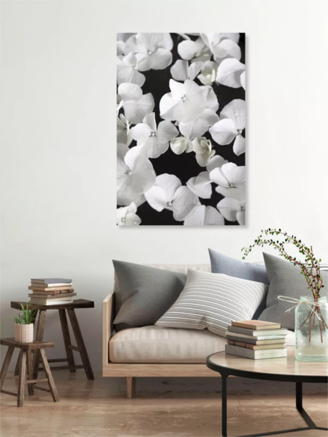 Poster / Leinwandbild - White Beauty On Black günstig online kaufen