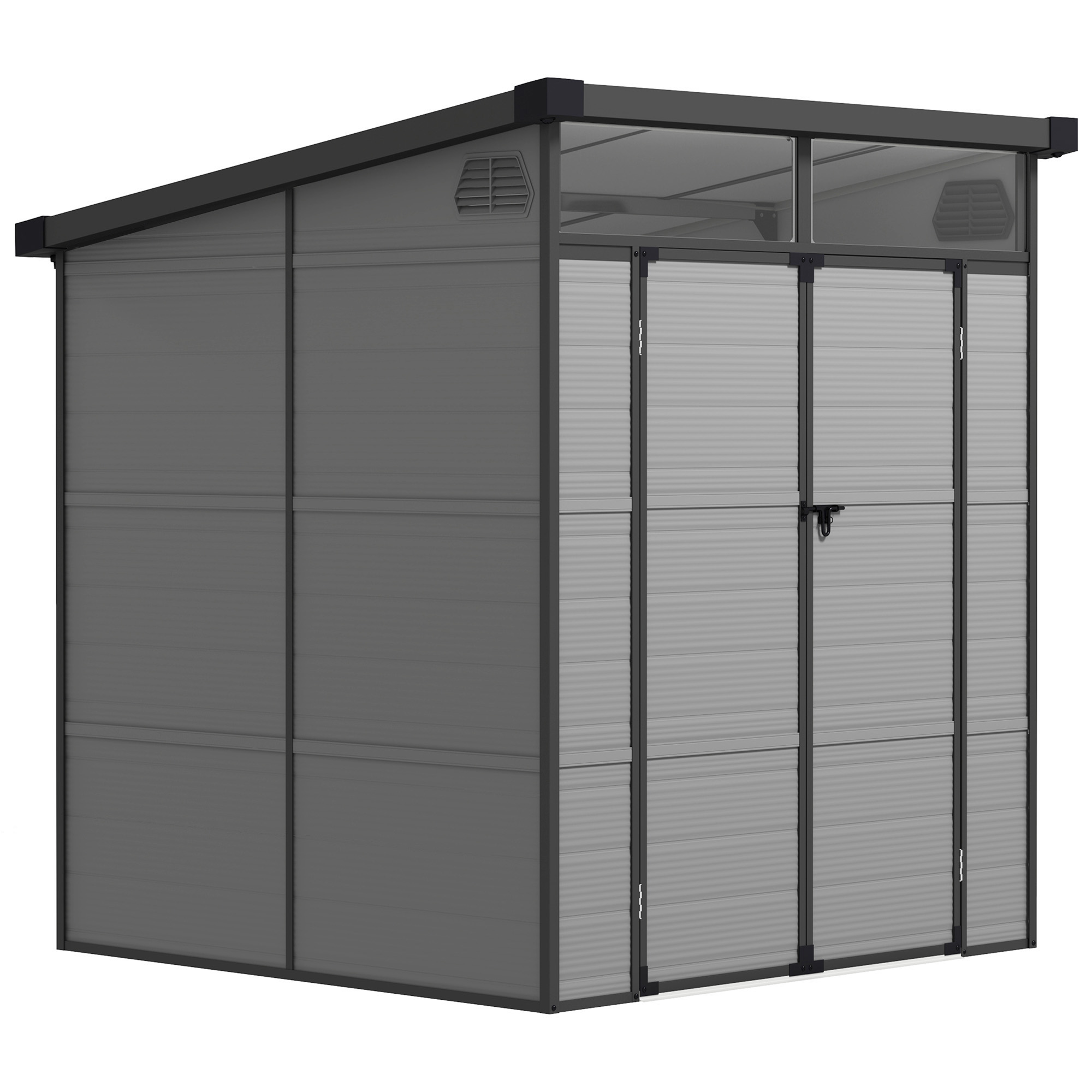 Outsunny Gerätehaus Kunststoff 3,24m³ 190x191x215cm Geräteschuppen mit Pult günstig online kaufen