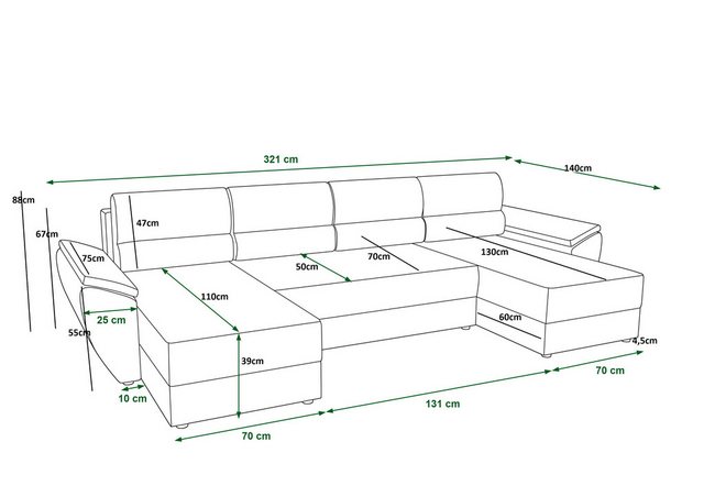 ALTDECOR Wohnlandschaft REB-U2 günstig online kaufen