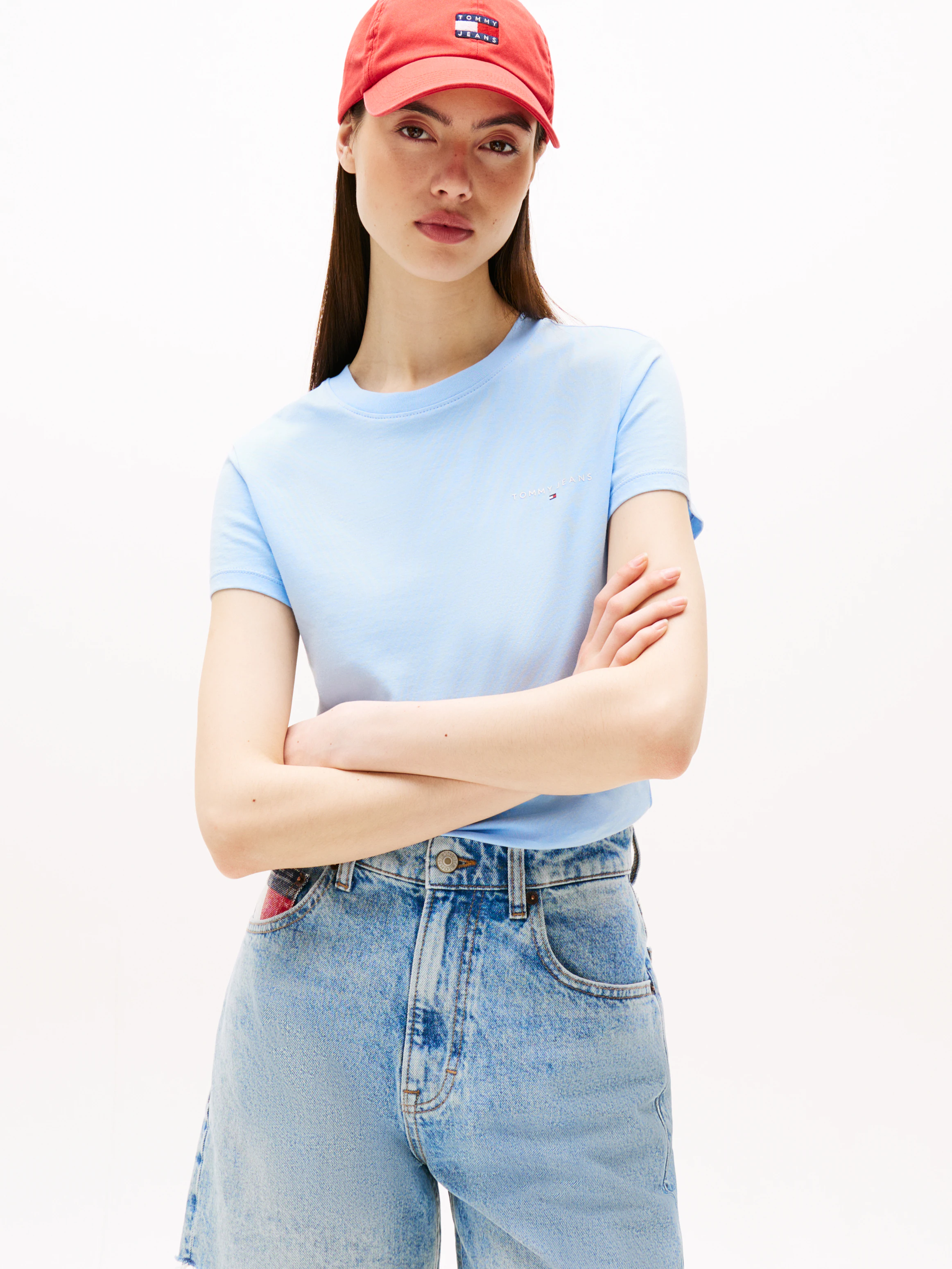 Tommy Jeans Kurzarmshirt "TJW SLIM LINEAR SS TEE EXT" günstig online kaufen
