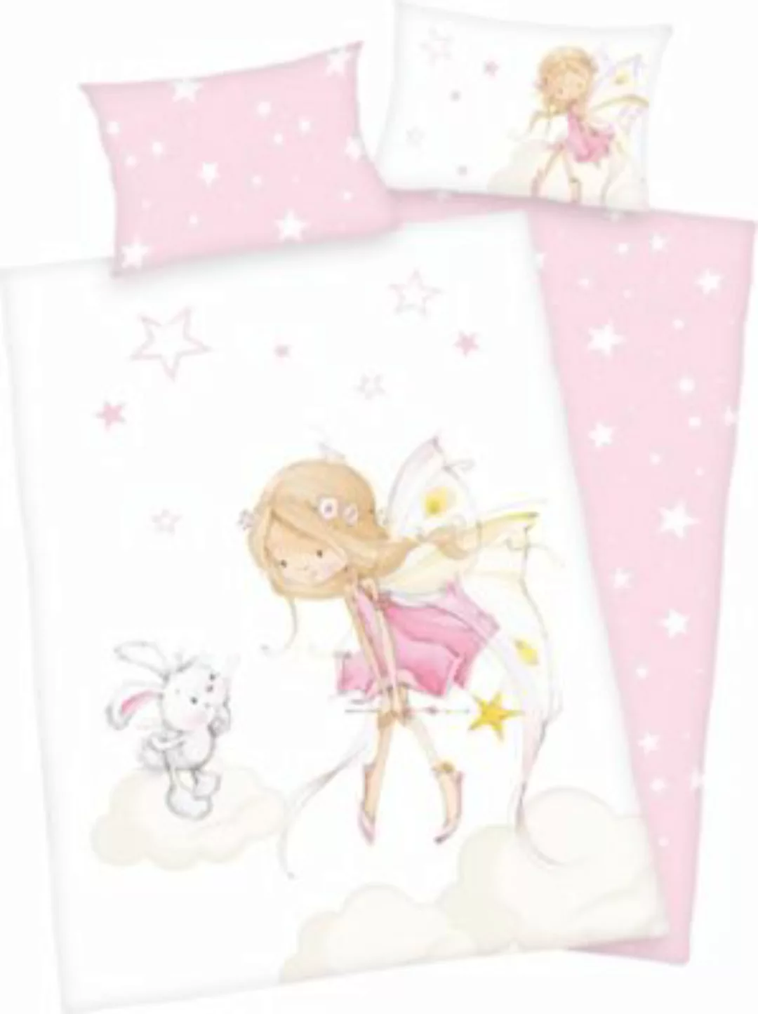 Herding "Kinder-Wendebettwäsche ""Little Fairy"" Flanell" rosa/weiß Gr. 100 günstig online kaufen