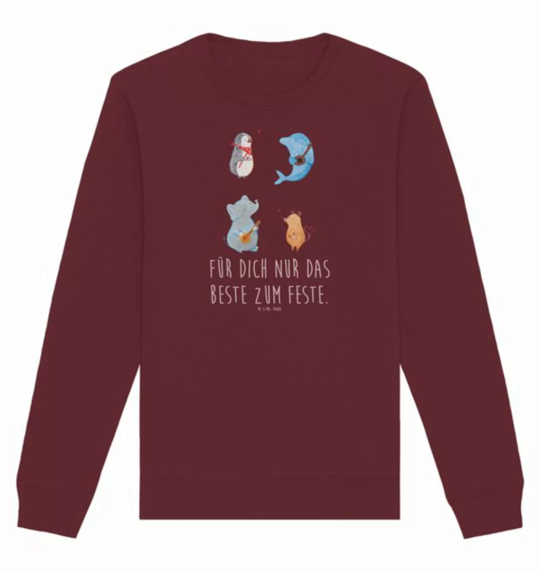 Mr. & Mrs. Panda Longpullover Größe XL Big Band - Burgundy - Geschenk, Swea günstig online kaufen