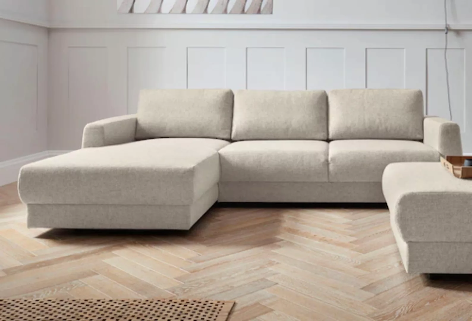 andas Ecksofa »Hobro L-Form«, in 3 Bezugsqualitäten in vielen Farben, Desig günstig online kaufen